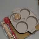 Egg Pan Fried Egg Pan, Egg Frying Pan with Lid Nonstick 4 Cups Pancake Pan Aluminium Alloy Cooker for Breakfast, Gas Stove & Induction Compatible (White)