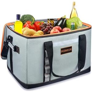 INSMEER Insulated Cooler Bag 65Cans/32 Cans Large Cooler Bag Soft Sided Cooler with Shoulder Strap, Collapsible Leakproof Portable Coolers for Camping/Beach/Food Delivery/Shopping/Outdoor/Picnic