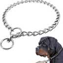 Freezx Chain Choke Collar for Dogs, Heavy Duty Metal Dog Training Choke Collars, Adjustable Weather Proof Alloy Steel Slip P Chains for Small Medium Large Dogs (M, Diameter-2.5mm,Neck max 16 inch)
