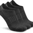 Busy Socks No Show Merino Wool Athletic Running Socks for Men Women,Low Cut Thin Soft Sport Wool Socks with Non-Slip Grips (Large-X-Large, 3 Pairs Dark Grey)