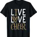 Live Love Cheer Girl Cheerleading Cheerleader Women Cheer T-Shirt, Small