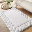 Color&Geomety White Bathroom Rugs, Ultra Soft Plush Bathroom Mat Super Absorbent Microfiber Fabric, 17"x30", Washable, Non Slip Bath mats for Outside Shower, Tub, Home Decor