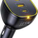AOHI 165W Laptop Car Charger Adapter 140W PD 3.1/ 100W PD 3.0 USB C Super Fast Charging PPS 45W 3-Ports QC5.0 Car Lighter Charger for MacBook Pro, iPhone 16/15, Galaxy S24 Ultra, iPad, Black