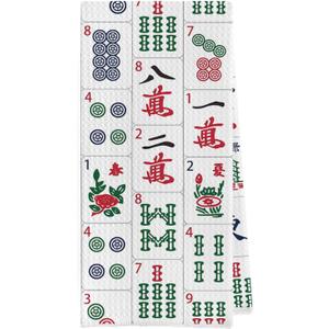 Mahjong Gifts Dish Towels - Mahjong Decorative Waffle Weave Kitchen Towels, Hand Tea Towel for Kitchen Bathroom (1624 Inches)