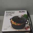 MELLERHOME 6 Quart Enameled Cast Iron Pot Dutch Oven, Heavy-Duty Oven-Safe up to 500 F, & Across All Cooktops, Casserole Dishes for Ovens, Bread Pan with Lid and Knob, Cast Iron Cookware, Black