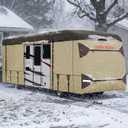 Umbrauto Class A RV Cover 34' ~ 37' – Upgraded Heavy-Duty 7-Layer Top Class A Motorhome Cover, Windproof & Breathable Toy Hauler Travel Trailer Covers Includes 3 Extra Straps & Gutter Covers