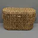 efluky Toilet Paper Storage Basket, Water Hyacinth Slim Toilet Paper Holder with Lid- Holds Up to 9 Mega Rolls, Home Bathroom Decor Organizer