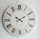 Oversized Farmhouse Wall Clock - 30 inch, Extra Large Decorative Wall Clock for Living Room Decor | Metal Face | Roman Numeral | Battery Operated