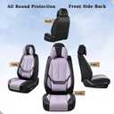 Coverado Universal Seat Covers Full Set, 5 Seats Universal Seat Covers for Cars, Waterproof Nappa Leather Car Seat Covers with Head Pillow, Auto Protectors Fit for Most SUV Pick-up Truck-Black&Purple