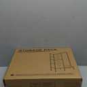 Dresser with Hanging Rack, 4 Drawers Small Closet for Bedroom, Reversible Fabric Kids Chest of Drawers with Clothes Rack, Tall Storage Tower, Sturdy Frame, Rustic Brown, 44''H