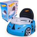 Hot Wheels Blue Race Car Potty Training Toilet, Includes Detachable Toddler Toilet Seat and Kids Potty, Ages 12 Months and Up
