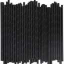 Black Paper Straws 1000 Count - 7.75" x 0.24", 100% Biodegradable & Compostable, Disposable Drinking Straws Bulk - Cocktail, Bars, Restaurants