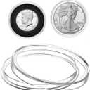 MUDOR Silver Dollar Coin Holders with 10 Size Gasket, 100 Pack Coin Storage Cases for Silver Eagle,Morgan,Cent,Nickel,Quarter, Plastic Coin Collection Supplies Protectors Capsules for Collectors