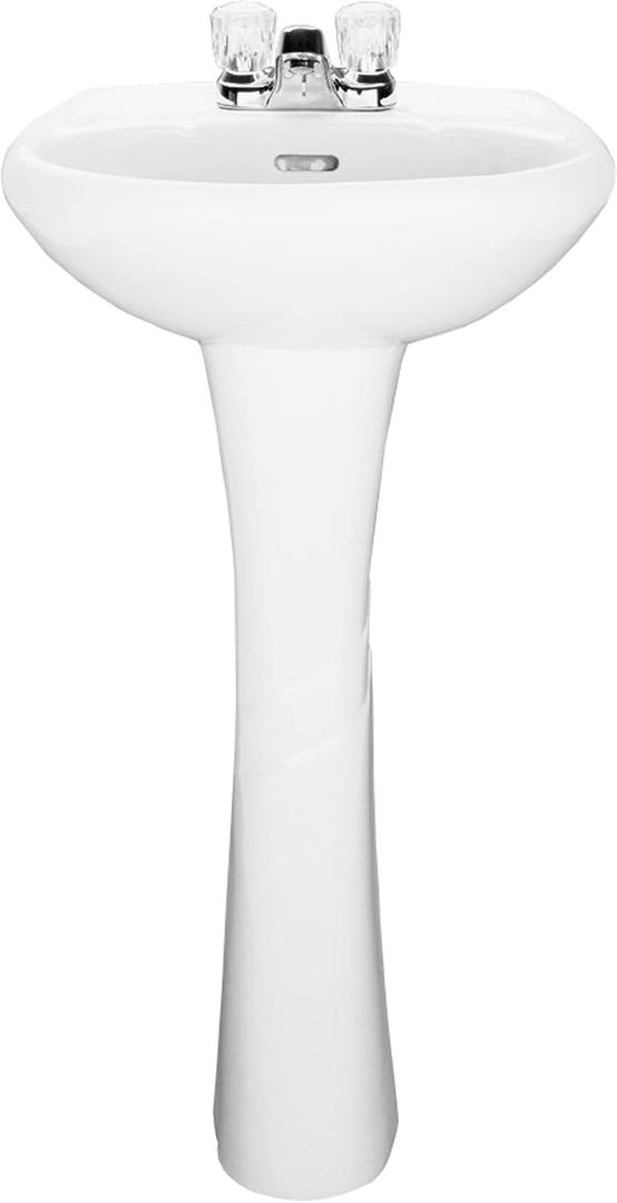 PROFLO PF1131P 19-1/2" Centerset Lavatory Pedestal Sink - Sink Only - White