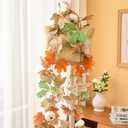 SUQ I OME Fall Maple Leaf with Pumpkin Garlands forHalloween Thanksgiving Day Party Art Decor (6 feet-1 pack)