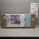 Kitchen Playset for Kids Ages 3-8, Wooden Pretend Play Kitchen with Realistic Sounds, Including Telephone, Ice Maker, Refrigerator, Dimensions: 35 H x 31 W x 12 D (Black)