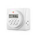 BN-LINK Indoor Digital Timer Outlet, Dual Outlet 7 Day Programmable Light Switch, 3 Prong Plug in Timers for Electrical Outlets, Lamps, Fans, 8 On/Off Programs, 1 Pack, 15A/1875W, ETL Listed