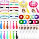 Kenning 72 Pcs Christian Jesus Gift Cards Set Easter Jesus Loves You Party Favor, Cross Bracelets Silicone Keychains Hair Scrunchies Cards Organza Bags for Easter Basket Stuffers Catholic Spring Gift