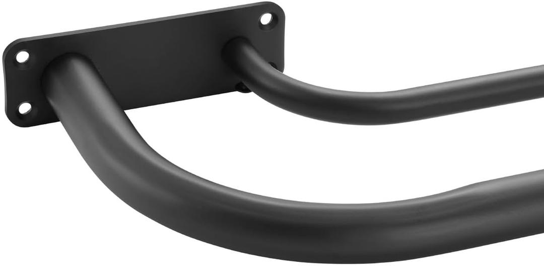 Double Curtain Rods Wrap Around, Double Rods Curtain Rods for Windows 28 to 48 Inch, Matte Black Room Darkening Double Curtain Rod, Heavy Duty Dual Curtain Rod Double Blackout Curtain Rod