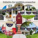 250 Anniversary USA Flag God Bless America Fan Banner for Wall, Front Door, Porch, Fence, Outdoor Decorations 1.5x3 FT with Brass Grommets (2 Pack) (Blue1)