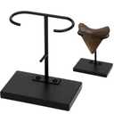 Chunful 1 Pc Megalodon Shark Tooth Display Stand Metal Shark Tooth Holder Display Easel Holder for Slab Slice Fossil Flat Crystals and Minerals, 4 x 4.5'' (Metal Base)