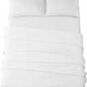 SONORO KATE Bed Sheet Set Super Soft Microfiber 1800 Thread Count Luxury Egyptian Sheets 16-Inch Deep Pocket Wrinkle and Hypoallergenic-4 Piece(Queen White)