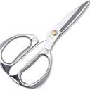 7.5in Stainless Steel Kitchen Scissors, Heavy Duty Shears for Chicken, Meat, Food, Vegetables, BBQ (Silver)