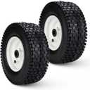 New Air Filled Lawnmower Tires on Wheel 13x5.00-6", 3" Centered Hub, 3/4" Greased Bushing Turf Tire Tubeless with Rim for Lawn Mowers & Garden Tractors (2 Pack) 135006