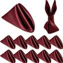 Homiest Burgundy Satin Napkins - 12 Pack, 20x20 Inches, Elegant Wedding & Party Napkins