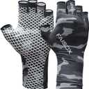 Fly Fishing Gloves Men Sun Sleeves Fingerless UPF Camo Quick-Drying UV Sun Protection for Kayak Rowing Adults Women (Small)