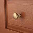 Aged Brass Knobs 12 Pack, Solid Warm Gold Cabinet Knobs, Antique Brass Drawer Knobs, Champagne Bronze Kitchen Cabinet Hardware,Diameter 1-1/5"