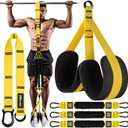 HOXWC Pull Up Assistance Bands, Adjustable Heavy Duty Resistance Band for Pull Up, 3 Pull Up Bands, Comfortable Fabric Feet/Knee Rest, Assistance Bands for Pull-Up, Home Fitness, Body Stretching (1-Yellow)
