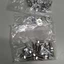3/8-16 x 3/4" Hex Head Screw Bolt, Nuts, Flat & Lock Washers, 20Pcs 18-8 (304) Stainless Steel, Fully Threaded, by SG TZH (Silver)