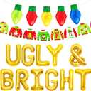 LaVenty Ugly & Bright Balloons Ugly & Bright Sign Ugly Sweater Party Decoration Ugly Sweater Party Banner Christmas Ugly Sweater Party Decoration