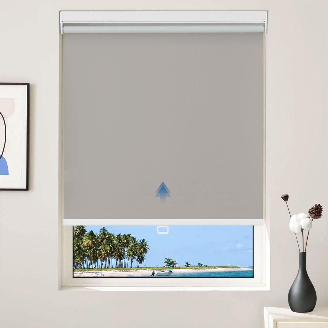 100% Blackout Cordless Blinds for Window Darkening Roller Shades,UV Protection Roller Blind for Home, Office, Classroom, Kitchen blinds etc,39" W X 72" H,Gray