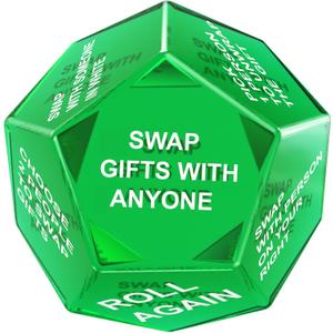 Santa Swap Gift Exchange Dice, Xmas Stocking Stuffers 2025, Exchange Game, 12 Sided Dice for Holiday Parties, Family Gatherings & Office Events with Themed Gameplay Actions