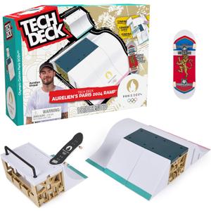 Tech Deck, Aurelien Girauds Olympic Games Paris 2024 Ramp Customizable X-Connect Park Creator Playset & Exclusive Fingerboard, Kids Toy for Ages 6+