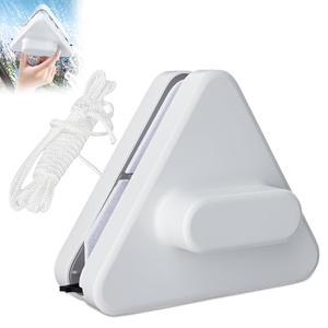Magnetic Windshield Cleaner Tool,Outside Glass Wiper,Double-Sided Window Brush Glass Wiper Cleaning Tools,Magnetic Windshield Cleaner for High Rise Car Glazed with Anti Falling Rope (A, Triangle)