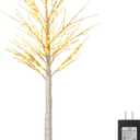 6 FT 144 LED Lighted Birch Tree, Christmas Decorations Outdoor Indoor, Pre-lit Christmas Tree with Lights for Indoor Outdoor Bedroom Christmas Wedding Party Decoration