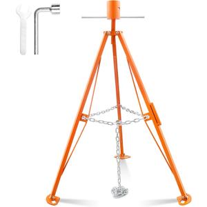 Gooseneck Tripod Stabilizer for 5th Wheel or Trailer, Adjustable Stabilizer with 7500lb Load Capacity, Jack for Fifth-Wheel Trailers, RVs, and Campers, Orange