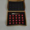 J2 Engineering 7075 Aluminum Red M12 x 1.5 20Pcs L: 35mm Close End Lug Nut w/Socket Adapter