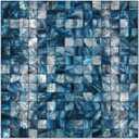 KASARO Peel and Stick Backsplash Shell Tiles, Mother of Pearl Mosaic Self Adhesive Tiles for Kitchen Wall Bathroom Bedroom Decor, Blue, 10-Sheet