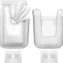 Acrylic Wipes Dispenser 2-Pack, No-Drill Adhesive Mount, Jam-Free Dispensing, Large Top Opening for Easy Refills, Perfect for Bathroom, Kitchen, or Office