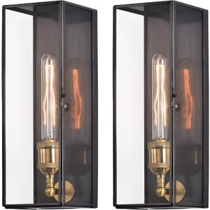 c cattleya Outdoor Wall Lanterns Set of Two, Solid Brass Waterproof Exterior Light Fixtures, Front Porch Lights Outdoor Sconces Wall Lighting for House Patio Yard Garage Hallway Entrance (4.75''W x 14.25''H)