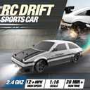 Liberty Imports RC Drift Car 1/16 2.4GHz 4WD Remote Control Sport Racing On-Road Vehicle with LED Light, Batteries and Drift Tires (White)