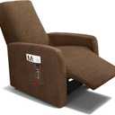 3 Pieces Stretch Recliner Chair Covers, Plush Fabric Washable Slipcover for Extra Small Lazy Boy Chairs (Chocolate)