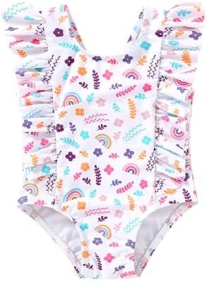 Happy Town One-Piece Infant Toddler Baby Girl Summer Swimsuit Swimwear Bikini Bathing Suit (3-6 Months)
