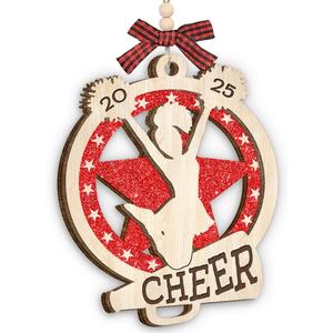 Cheerleader Ornament - Cheerleader Christmas Ornament 2025, Cheerleading Ornaments for Girls Teens, Captain Team, Women, Wooden Cheerleading Ornaments for Christmas Decorations