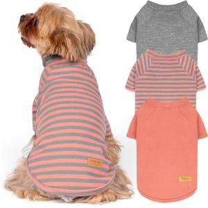KYEESE 3Pack Dog Sweater, Soft Pet Sweatshirt Stretchy Pullover Dog Sweater for Small Dogs Girl Boy, Lightweight Fleece Pet Shirt Clothes with Sleeves, L