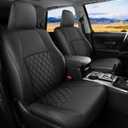Huidasource Upgrade 4Runner Seat Covers, Front & Rear 2-Row Leather Seat Protector, Full Coverage Seat Covers Custom Fit for 2011-2024 Toyota 4Runner(2-Row,5 Seats Model ONLY, Full Set/Black)